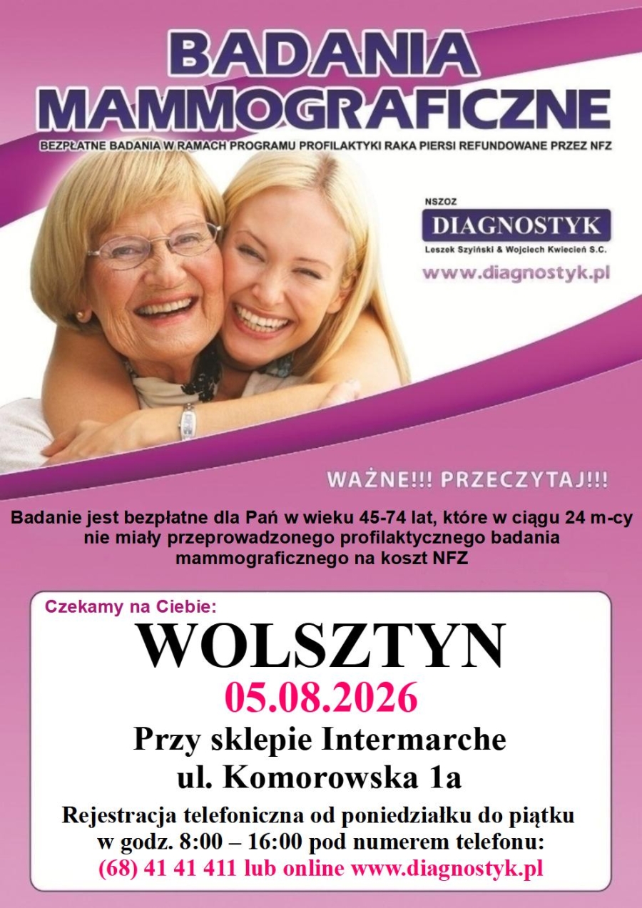 Bezp�atne badania mammograficzne
